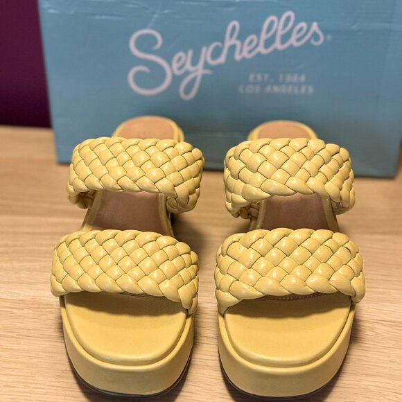 Seychelles Novelty Braided Leather Sandals – Butter Yellow 8.5 - Picture 1 of 5